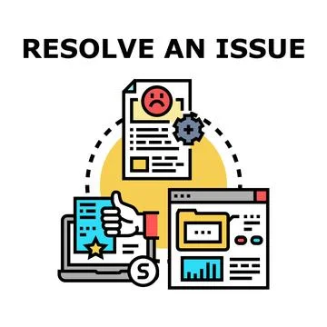Problem solving strategy and issue resolution process Stock Illustration