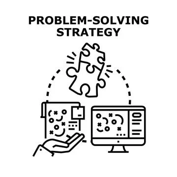 Problem solving strategy developing solutions vector concept Stock Illustration