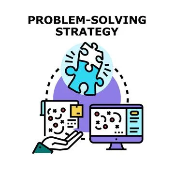 Problem solving strategy developing solutions vector concept Stock Illustration