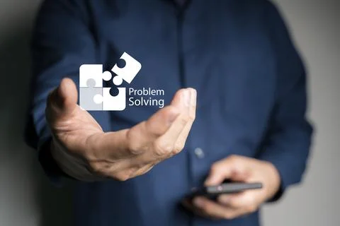 Problem solving strategy technique and solution concept, Person holding jig.. 写真素材
