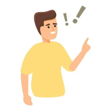 Problem solving student icon, cartoon style 스톡 일러스트