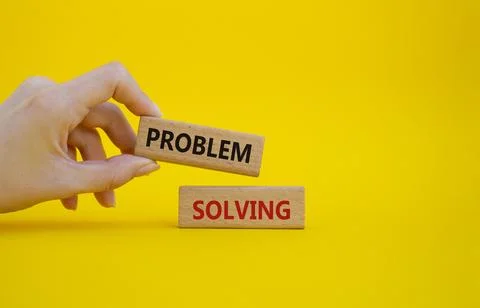 Problem solving symbol. Concept word Problem solving on wooden blocks. Busi.. Stock Photos