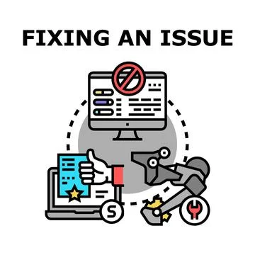 Problem solving with technical support and good performance Stock Illustration