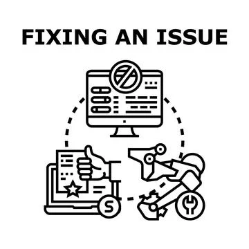 Problem solving with technical support and good performance Stock Illustration