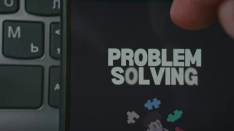 Problem Solving themed graphic presentation created on smartphone Stock Footage 289086510