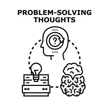 Problem solving thoughts developing new ideas 스톡 일러스트