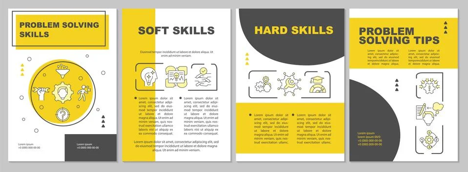 Problem solving tips brochure template Stock Illustration