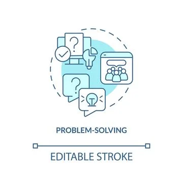 Problem solving turquoise concept icon Illustrazione stock