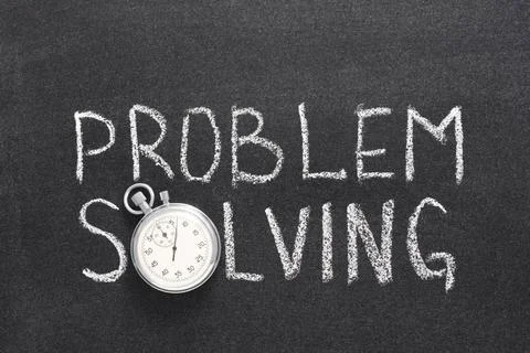 Problem solving watch problem solving phrase handwritten on chalkboard wit... Stock Photos