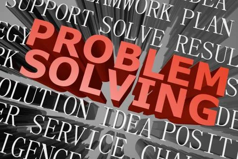 Problem solving word cloud Illustrazione stock