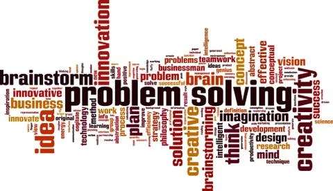 Problem solving word cloud Illustrazione stock