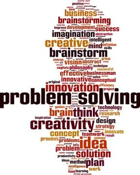 Problem solving word cloud Illustrazione stock