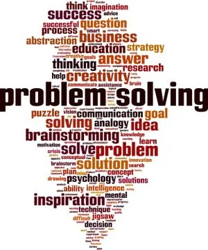 Problem solving word cloud Illustrazione stock