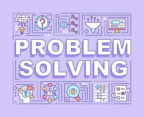 Problem solving word concepts banner 스톡 일러스트
