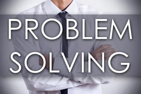 PROBLEM SOLVING - Young businessman with text - business concept Foto stock