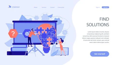 Problem solvingconcept landing page. Stock Illustration