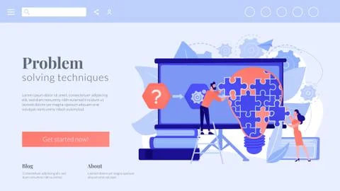 Problem solvingconcept landing page. Stock Illustration