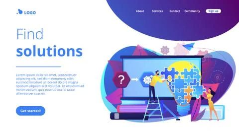 Problem solvingconcept landing page. イラスト素材