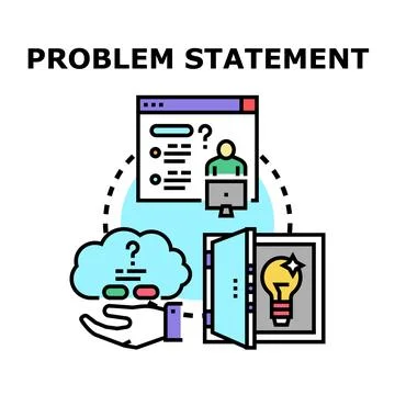 Problem statement clarifying idea generation process Stock Illustration