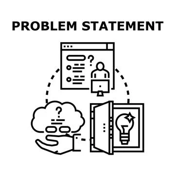 Problem statement clarifying idea generation process Stock Illustration