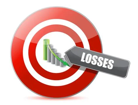 Problem - targeting losses target chart concept Stock Illustration