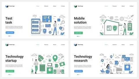 Problem test and solution research, startup technology, tiny people work with イラスト素材