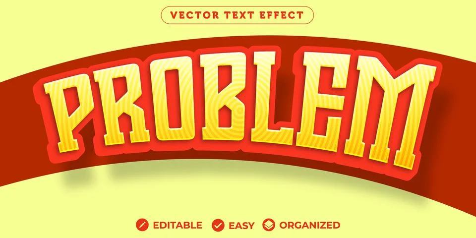 Problem Text Effect,Fully Editable Font Text Effect 스톡 일러스트