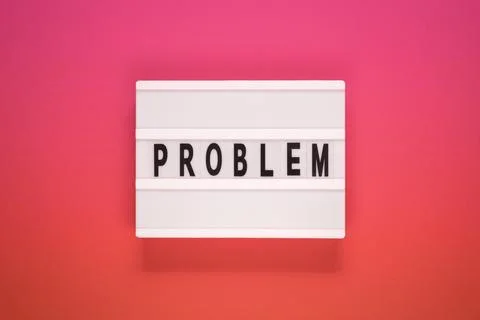 Problem, text word, life and business negativity concept Stock Photos