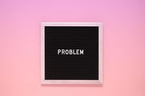 Problem, text word, life and business negativity concept Stock Photos