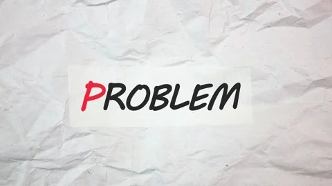 PROBLEM text, writing on crumpled paper. Problem word, animation Stock Footage 273872016