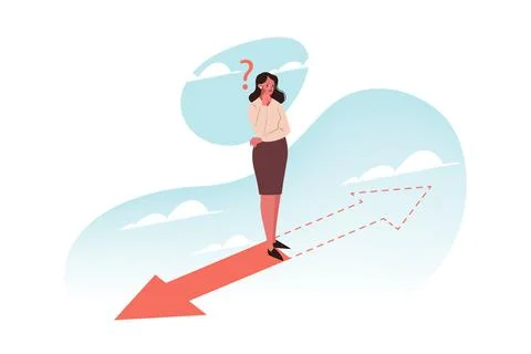 Problem, thinking, choice, direction, business concept Stock Illustration