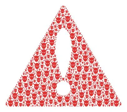 Problem Triangle Sign Mosaic of Daemon Head Items Stock Illustration