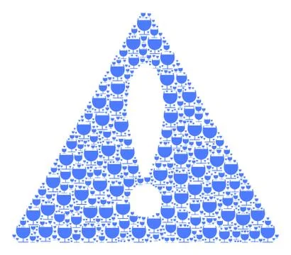 Problem Triangle Sign Pattern of Alcohol Glass Icons Illustrazione stock
