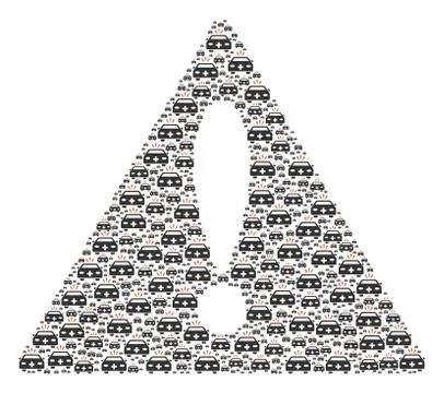 Problem Triangle Sign Pattern of Emergency Car Icons Stock Illustration