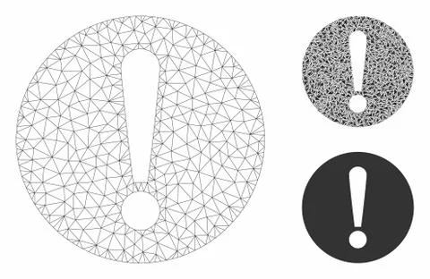 Problem Vector Mesh 2D Model and Triangle Mosaic Icon Stock Illustration