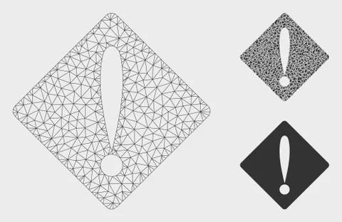Problem Vector Mesh Wire Frame Model and Triangle Mosaic Icon Stock Illustration