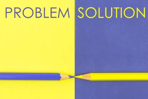 Problem versus Solution contrast concept 写真素材