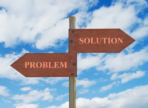 Problem vs solution Foto stock