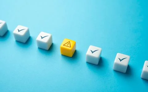 Problem warning. An unknown issue was identified during a system check. Mis.. Stock Photos