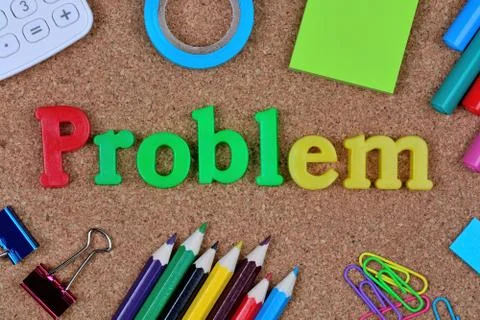 Problem word on cork Stock Photos