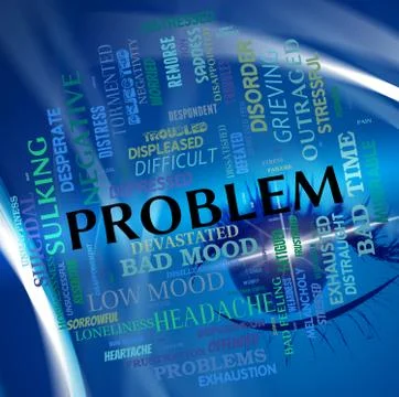 Problem Word Means Predicament Misadventure And Issue Stock Illustration