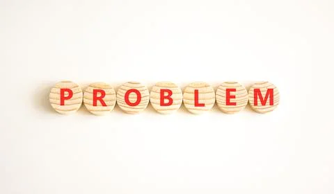 Problem word symbol. Concept word Problem on beautiful wooden circles. Beauti Stock Photos