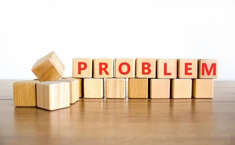 Problem word symbol. Concept word Problem on beautiful wooden blocks. Beaut.. Stock Photos