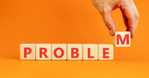 Problem word symbol. Concept word Problem on beautiful wooden blocks. Beaut.. Stock Photos