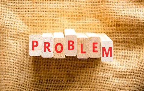 Problem word symbol. Concept word Problem on beautiful wooden blocks. Beaut.. Stock Photos