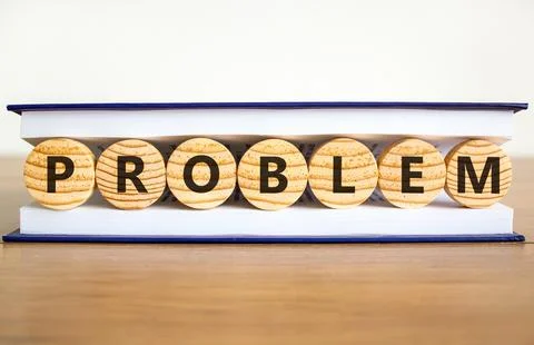 Problem word symbol. Concept word Problem on beautiful wooden circles in bo.. Stock Photos