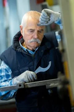 Problematic ironwork worker Stock Photos