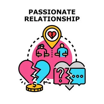 Problematic passionate relationship concepts causing breakup or separation Stock Illustration