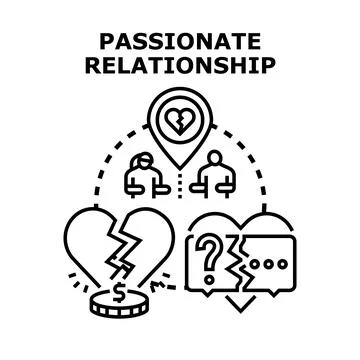 Problematic passionate relationship concepts causing breakup or separation Stock Illustration
