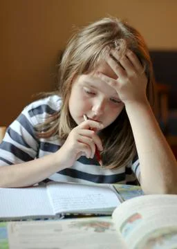 Problematic task for school Stock Photos